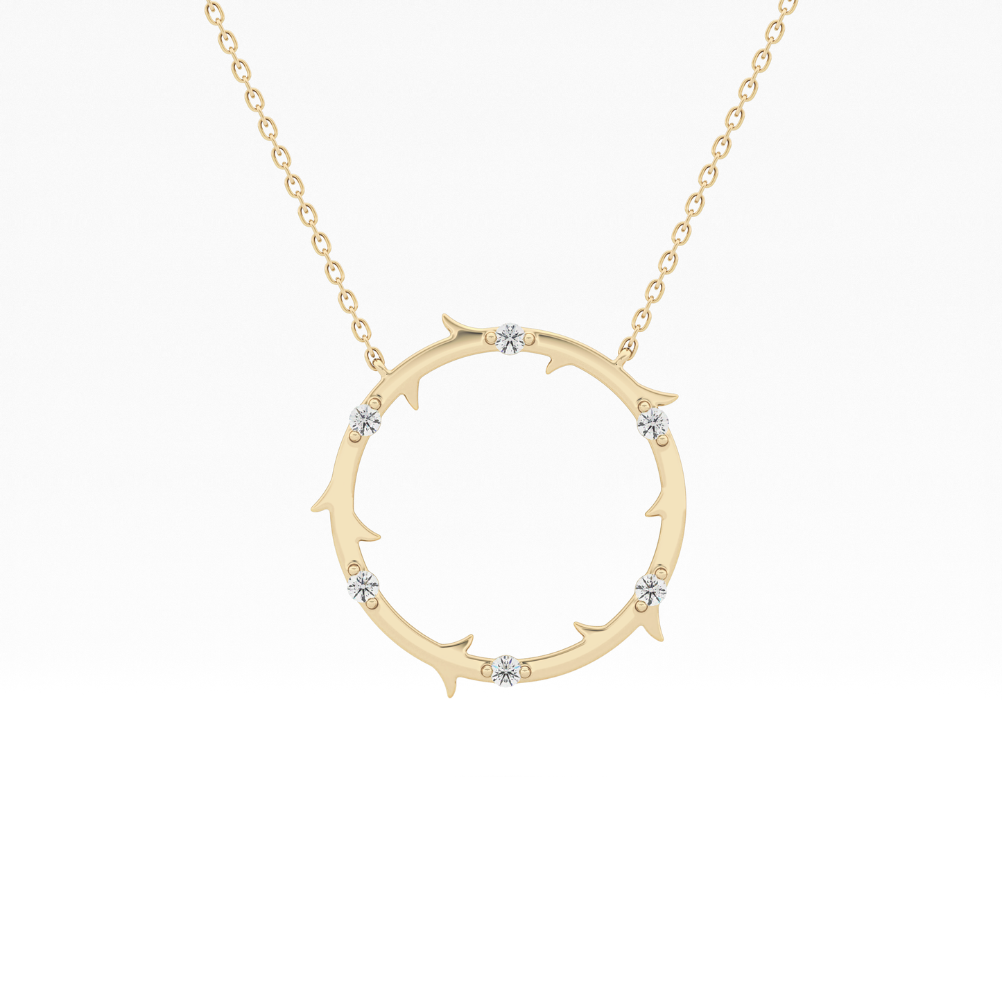 Classic 0.09 TCW Round Moissanite Diamond Necklace