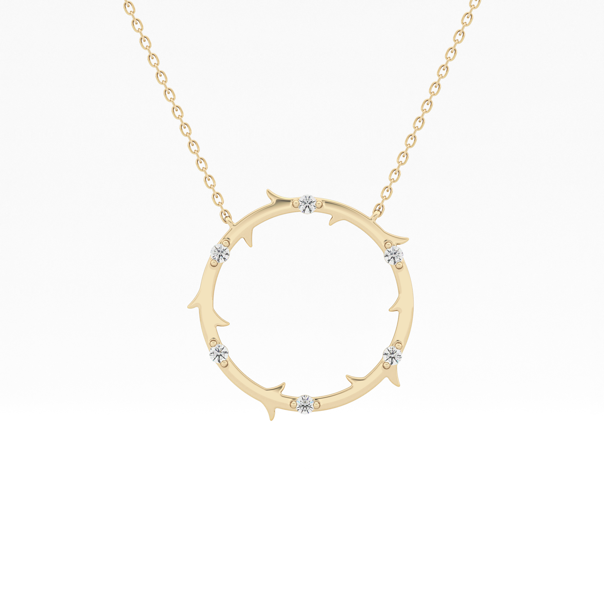 Classic 0.09 TCW Round Moissanite Diamond Necklace
