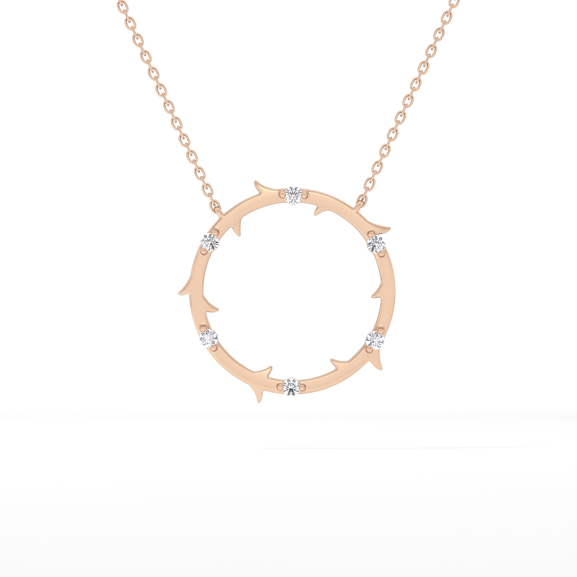 Classic 0.09 TCW Round Moissanite Diamond Necklace
