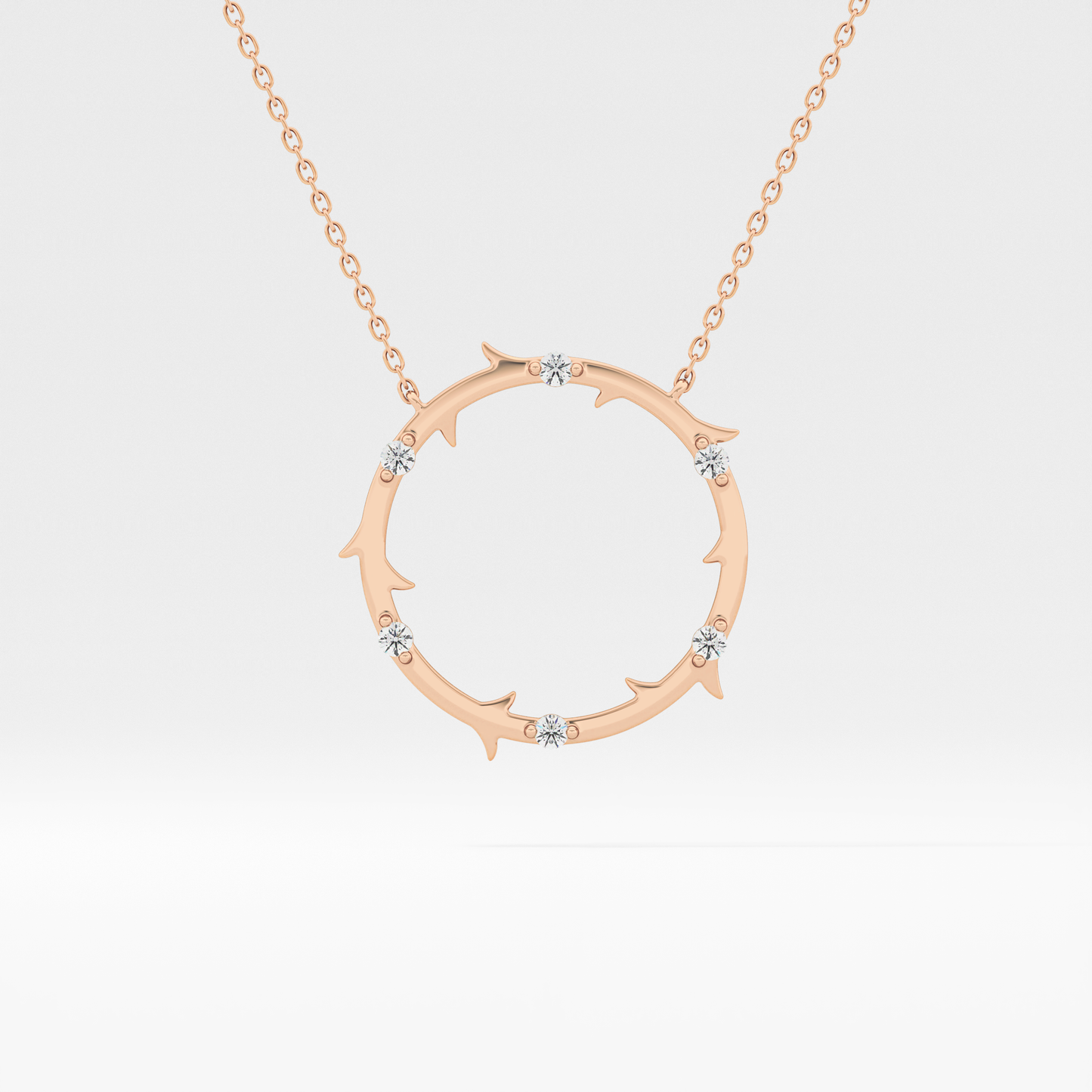 Classic 0.09 TCW Round Moissanite Diamond Necklace