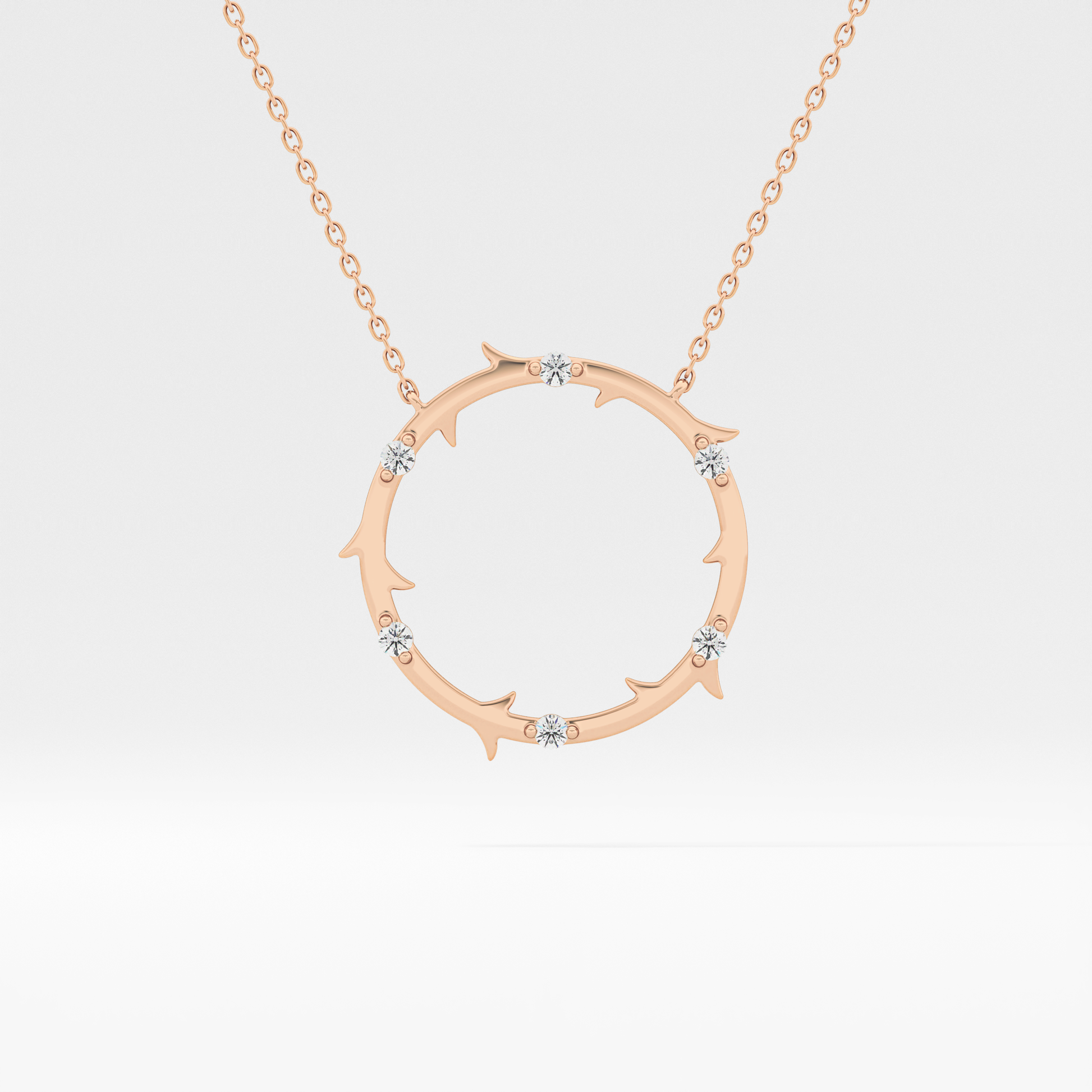 Classic 0.09 TCW Round Moissanite Diamond Necklace