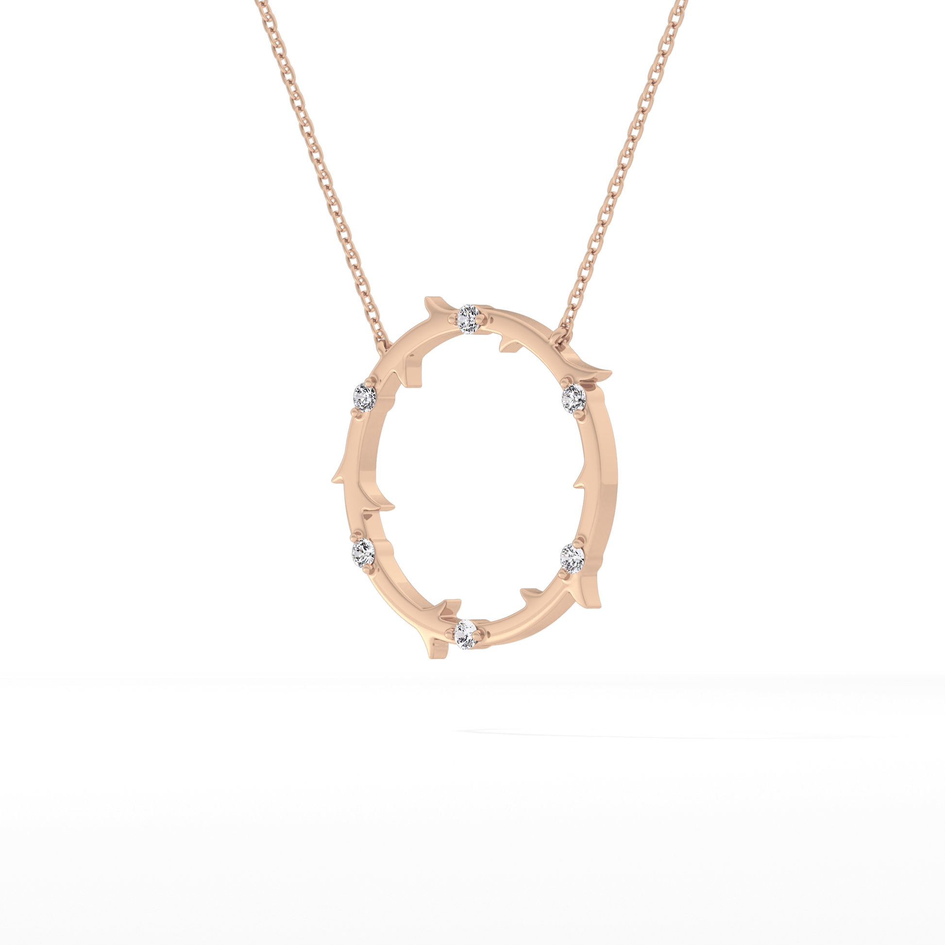 Classic 0.09 TCW Round Moissanite Diamond Necklace