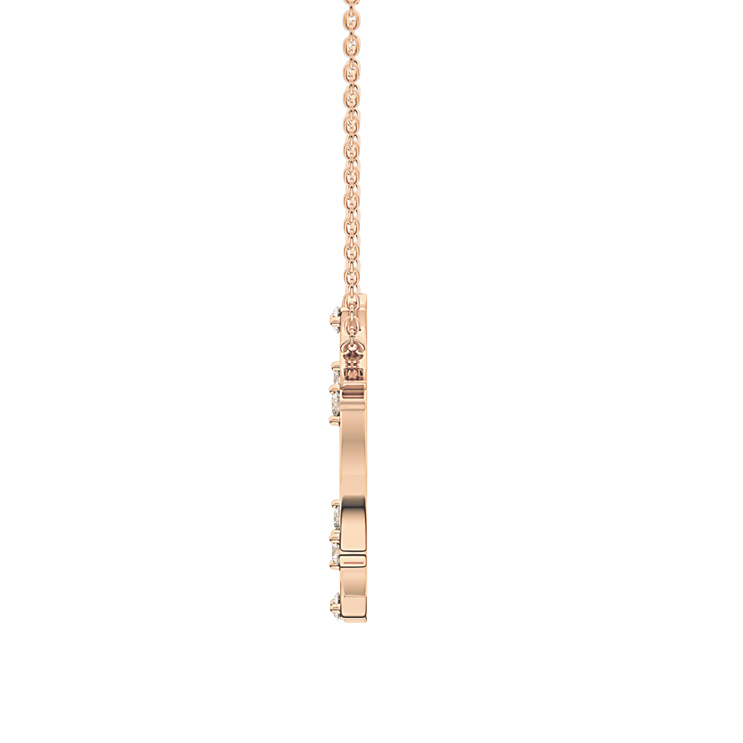 Classic 0.09 TCW Round Moissanite Diamond Necklace