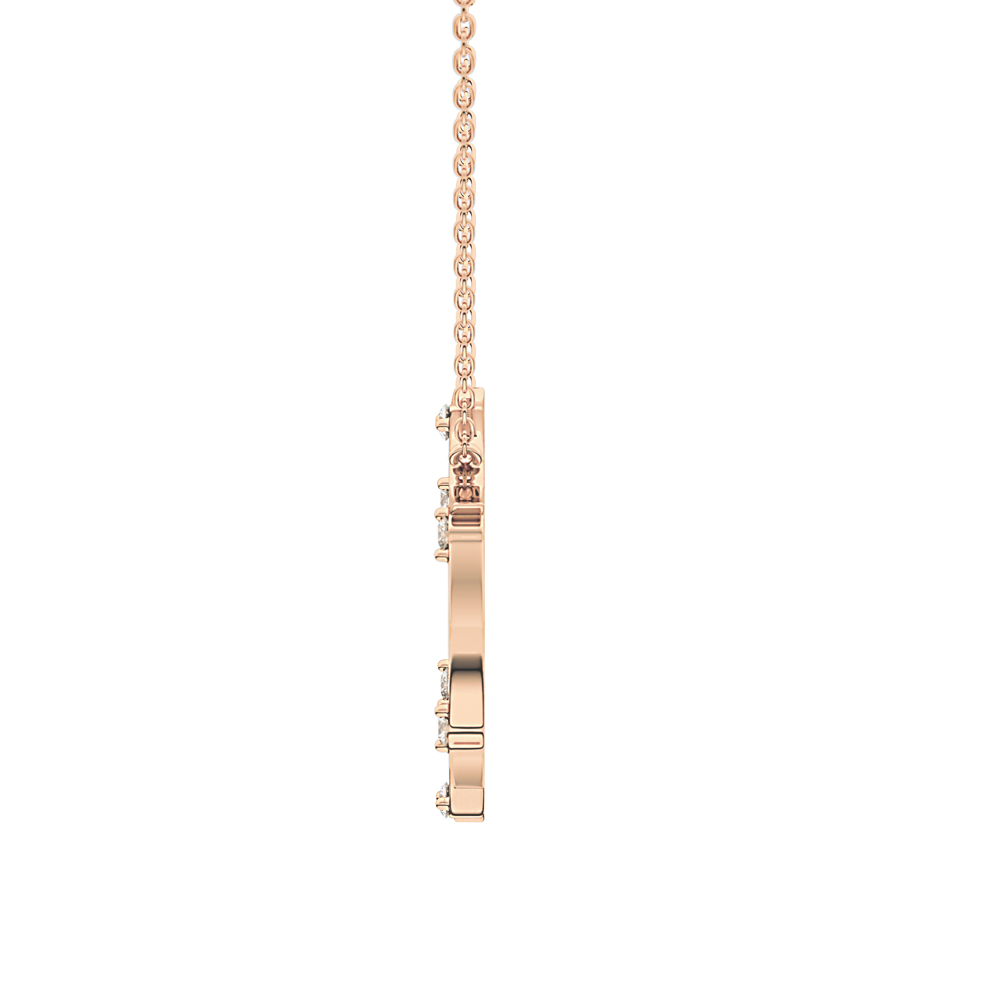 Classic 0.09 TCW Round Moissanite Diamond Necklace