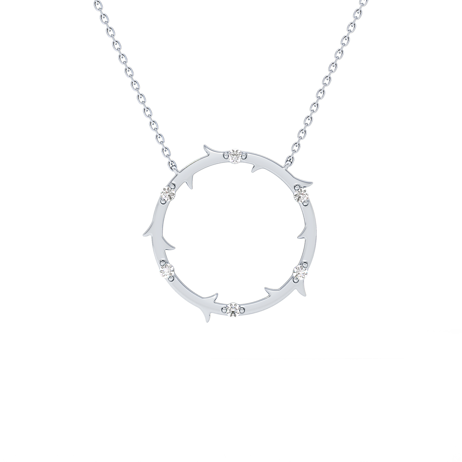 Classic 0.09 TCW Round Moissanite Diamond Necklace