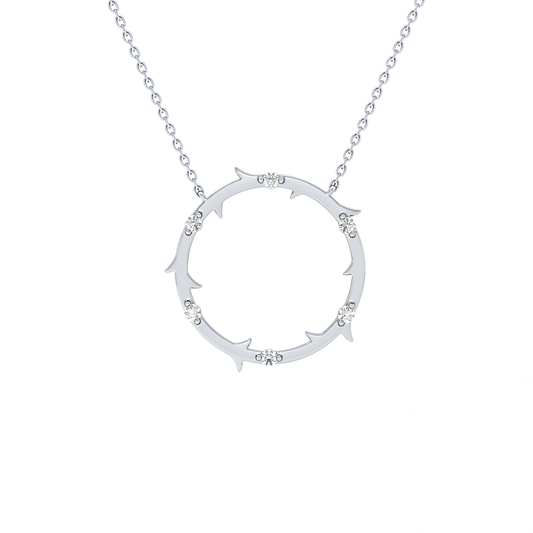 Classic 0.09 TCW Round Moissanite Diamond Necklace