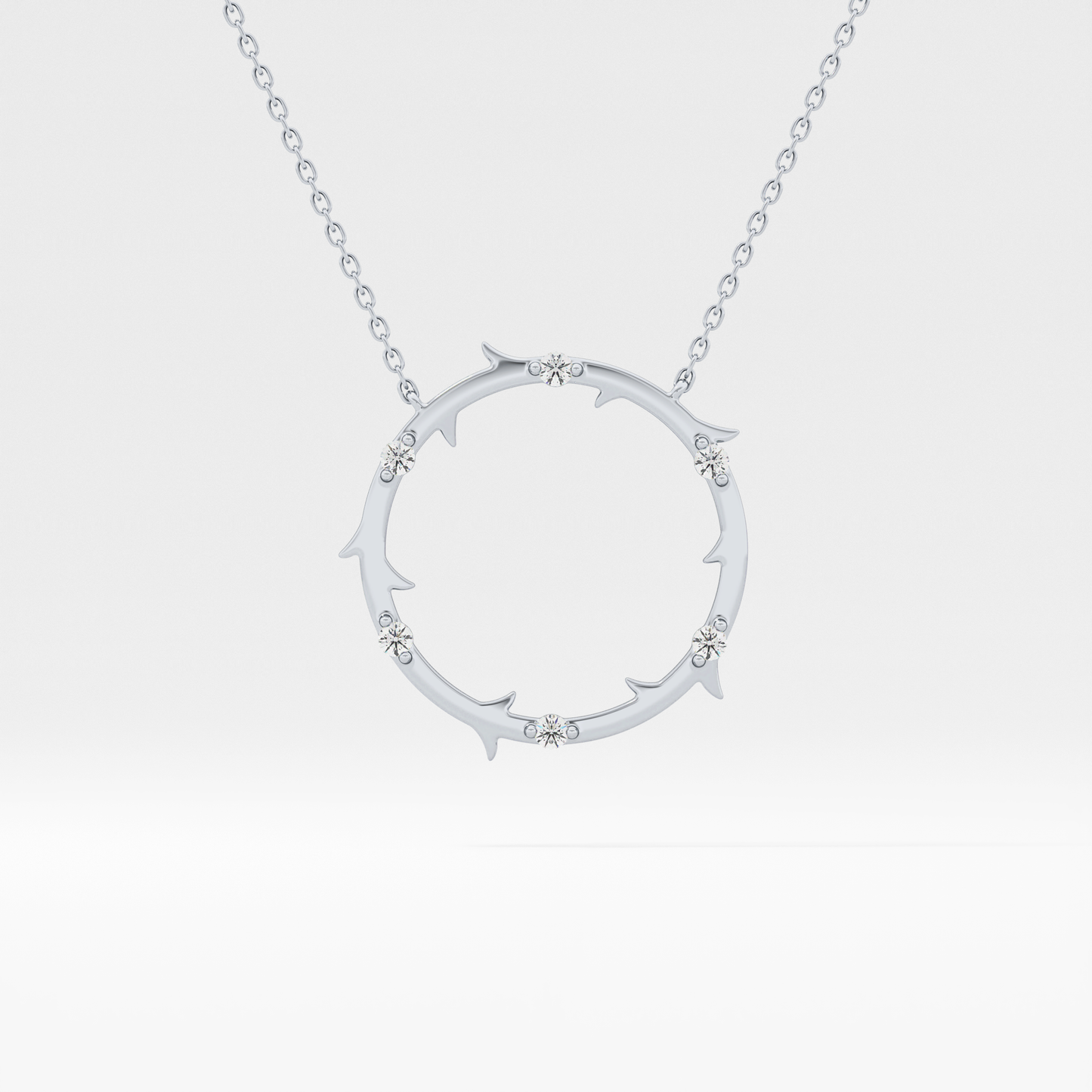Classic 0.09 TCW Round Moissanite Diamond Necklace