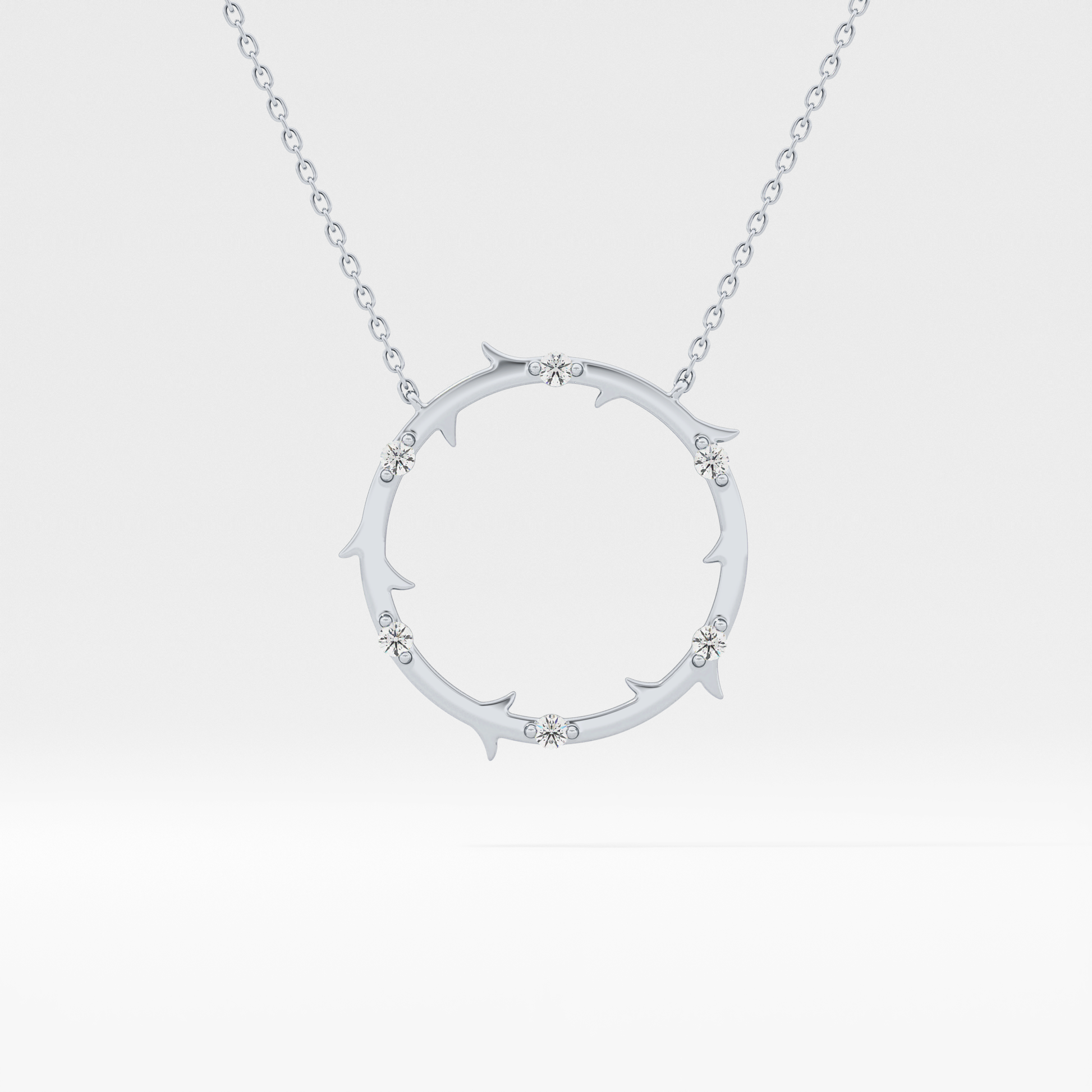 Classic 0.09 TCW Round Moissanite Diamond Necklace