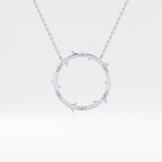 Classic 0.09 TCW Round Moissanite Diamond Necklace