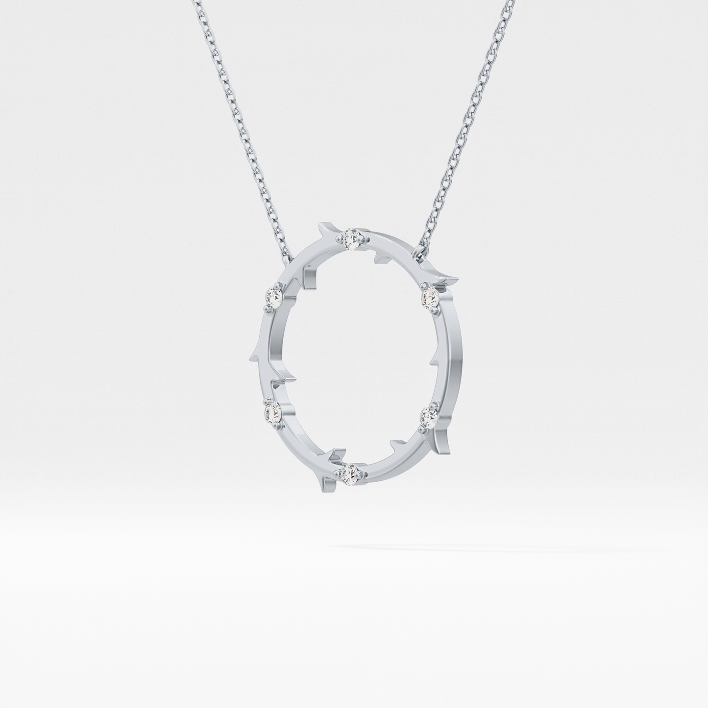 Classic 0.09 TCW Round Moissanite Diamond Necklace