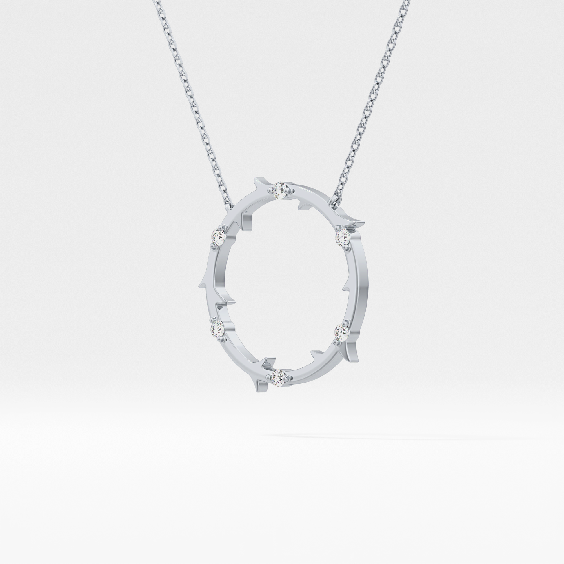 Classic 0.09 TCW Round Moissanite Diamond Necklace