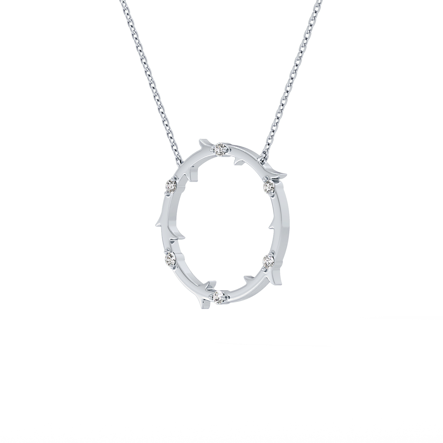 Classic 0.09 TCW Round Moissanite Diamond Necklace