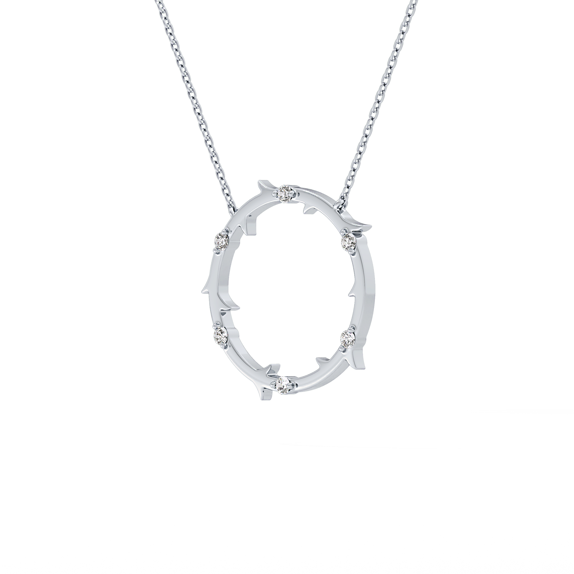 Classic 0.09 TCW Round Moissanite Diamond Necklace