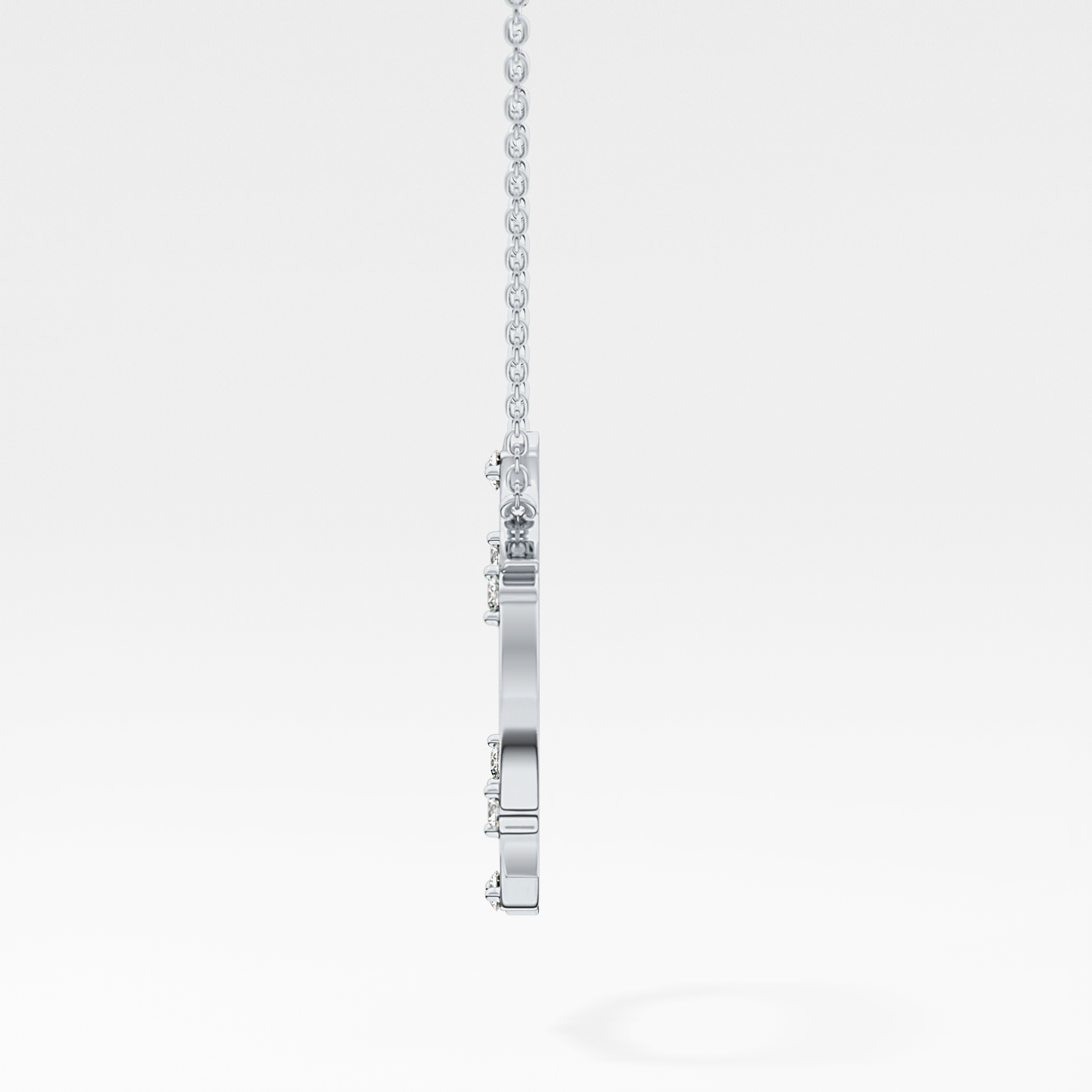 Classic 0.09 TCW Round Moissanite Diamond Necklace