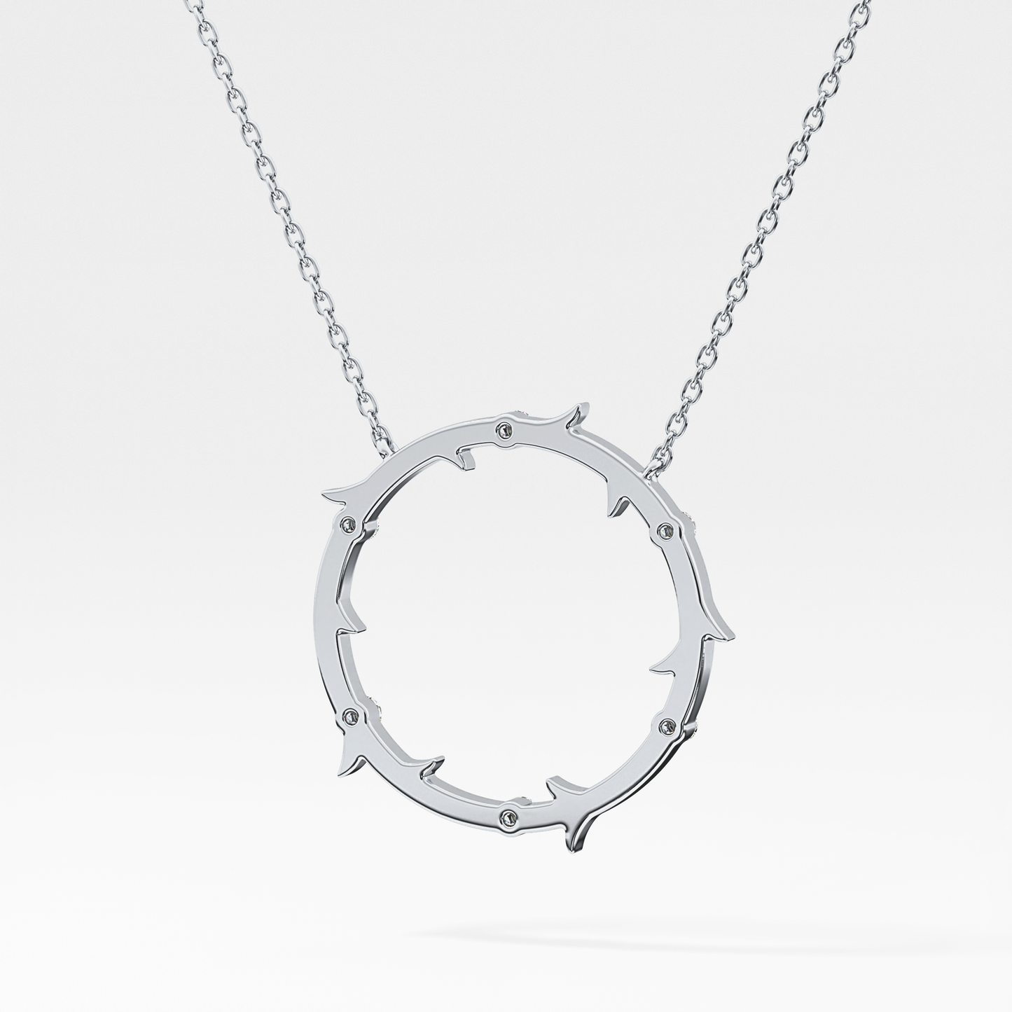 Classic 0.09 TCW Round Moissanite Diamond Necklace
