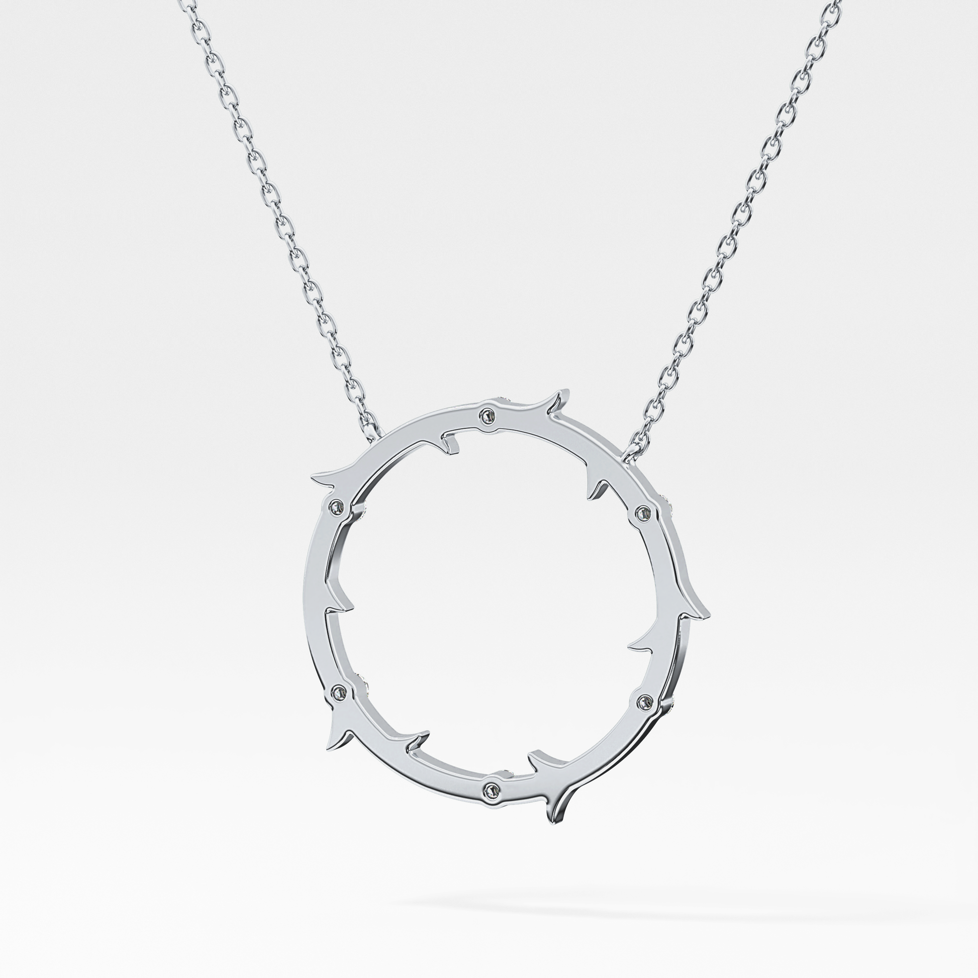 Classic 0.09 TCW Round Moissanite Diamond Necklace