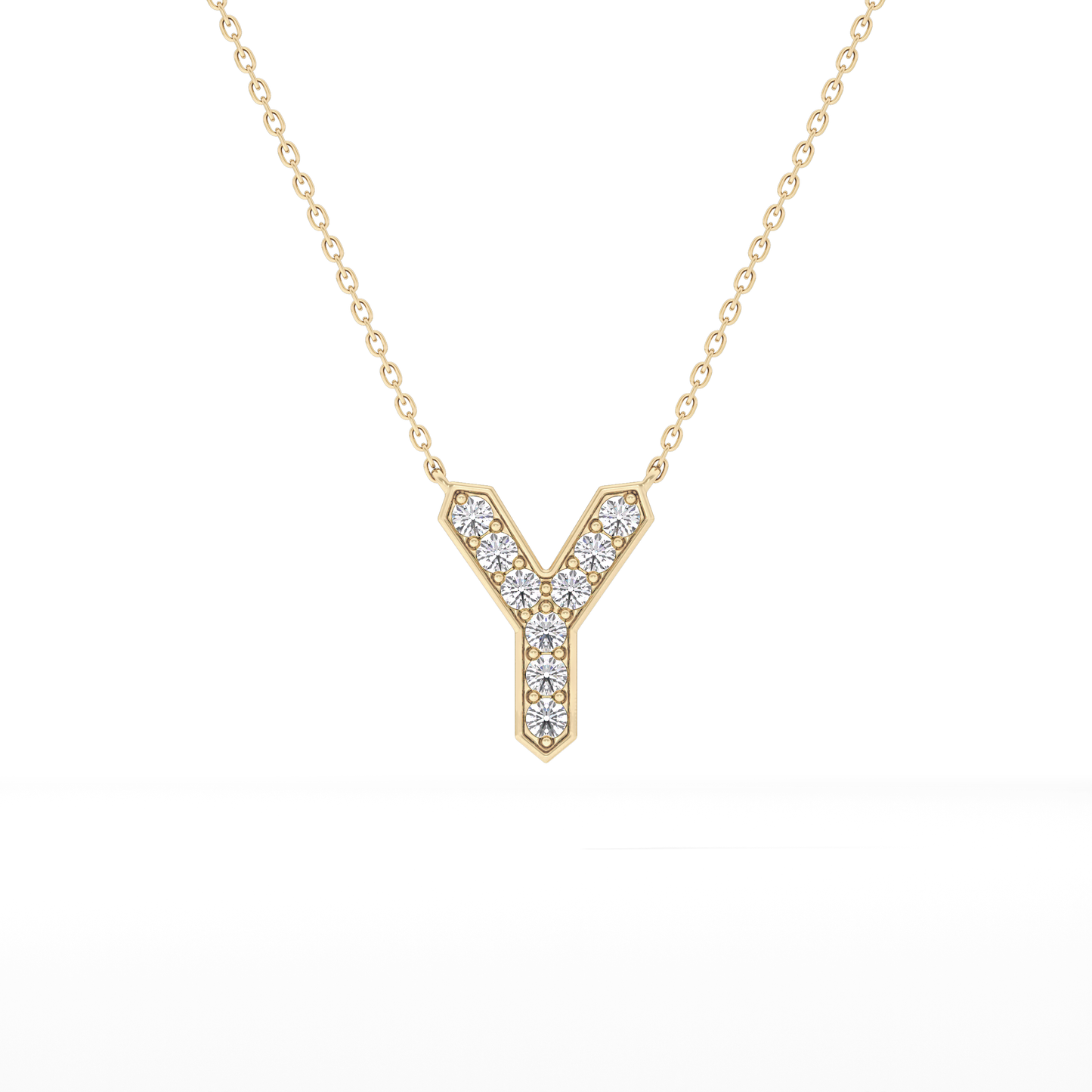 Classic 0.23 TCW Round Y Shaped Moissanite Diamond Necklace