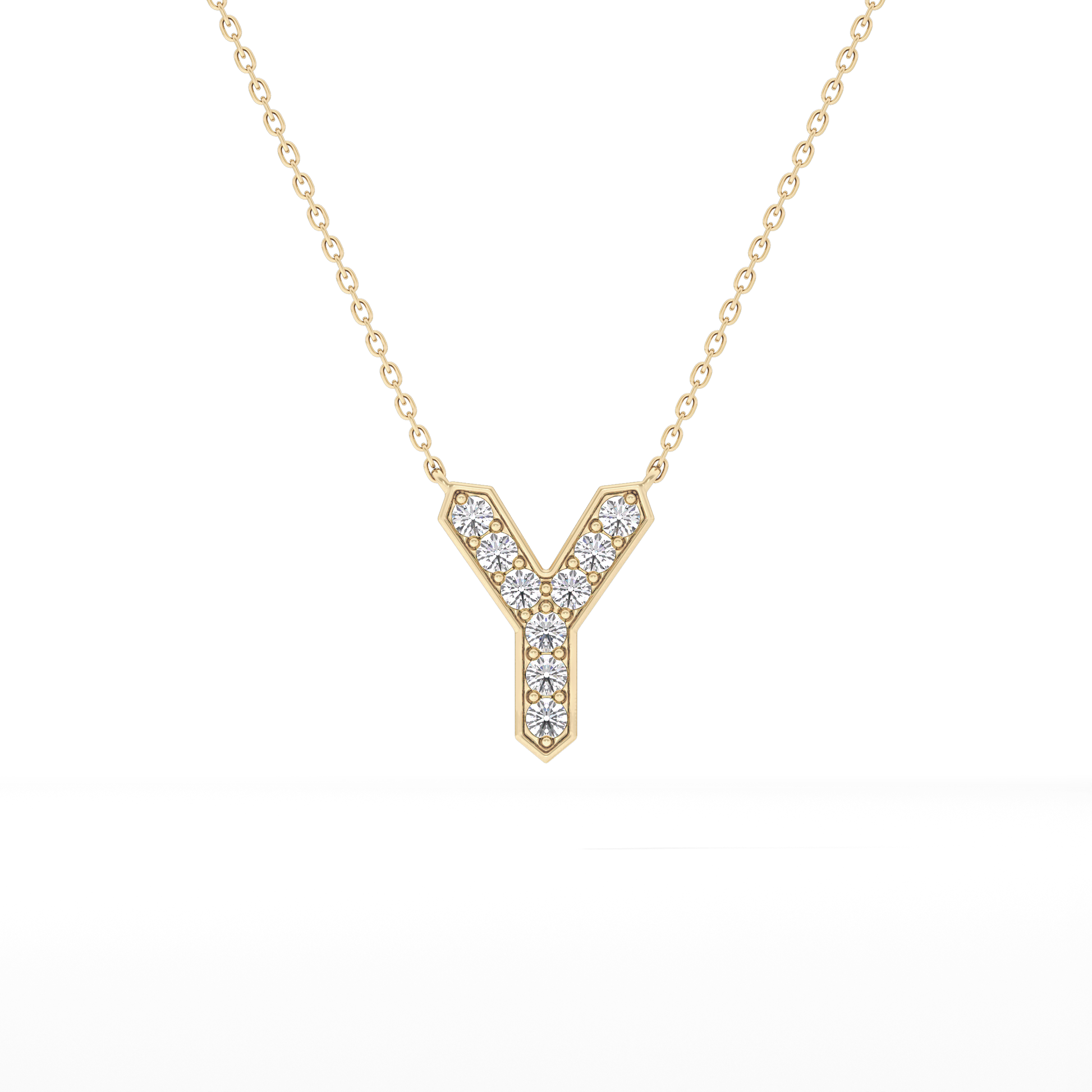 Classic 0.23 TCW Round Y Shaped Moissanite Diamond Necklace