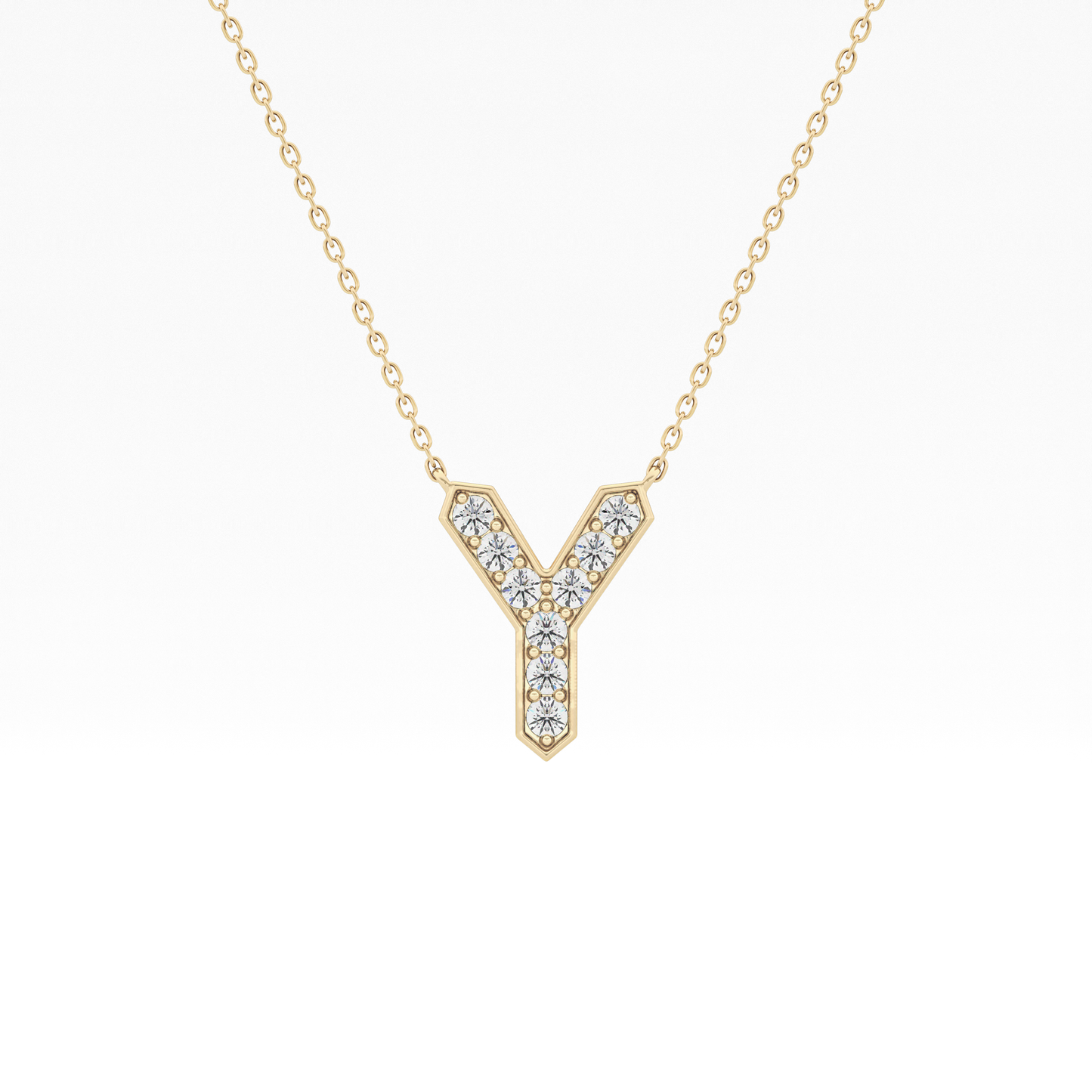 Classic 0.23 TCW Round Y Shaped Moissanite Diamond Necklace