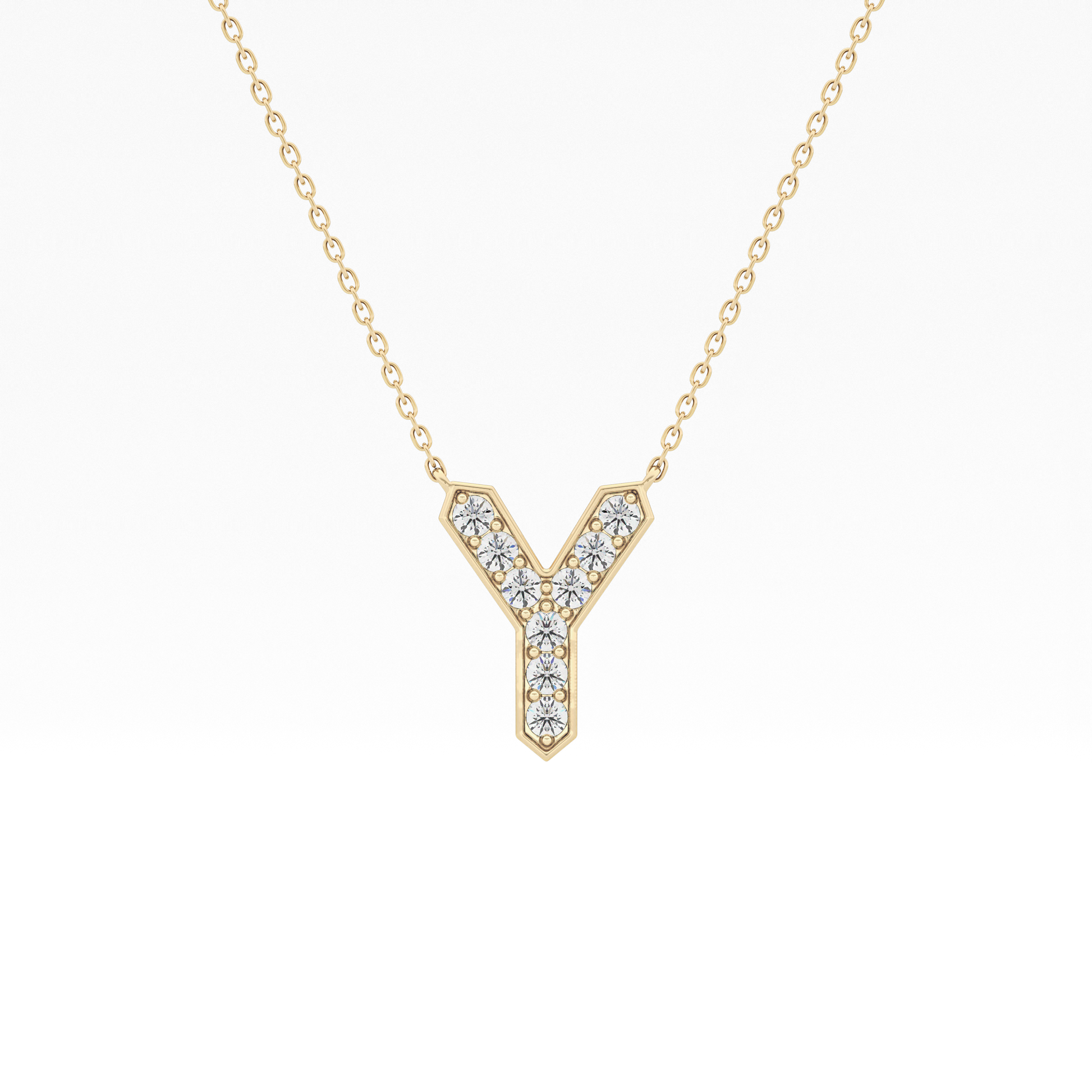 Classic 0.23 TCW Round Y Shaped Moissanite Diamond Necklace