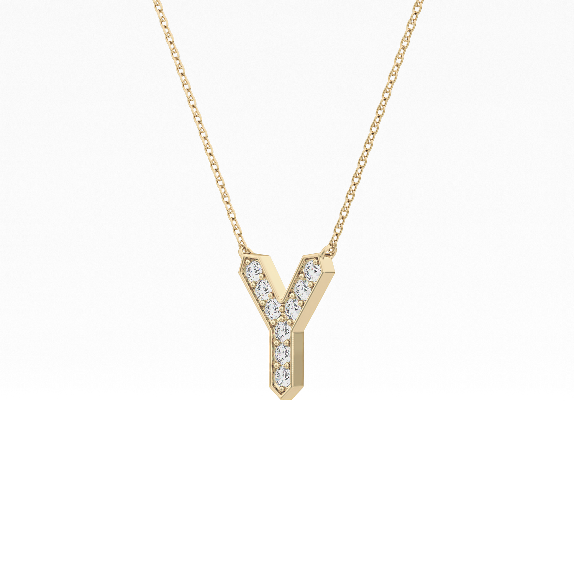 Classic 0.23 TCW Round Y Shaped Moissanite Diamond Necklace