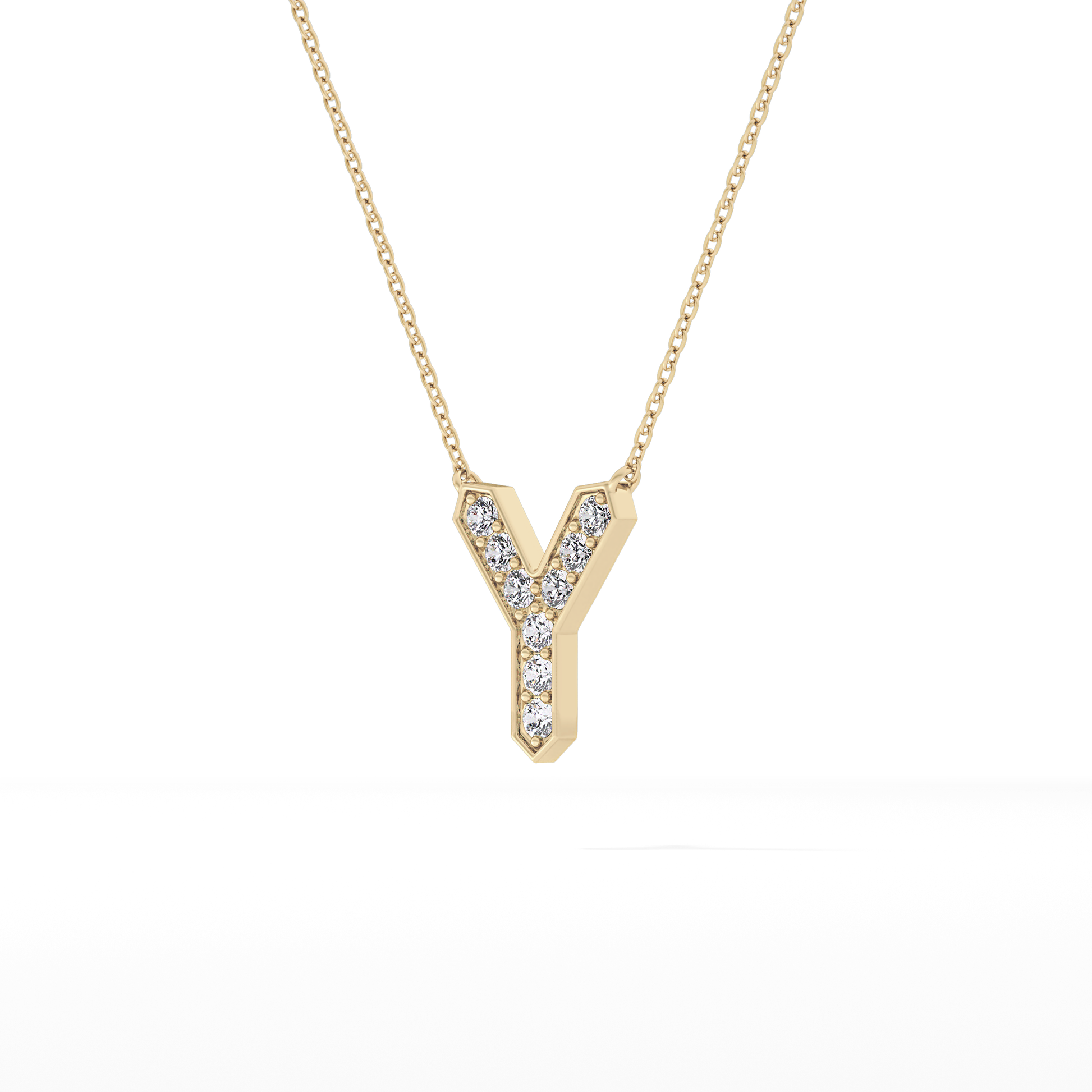 Classic 0.23 TCW Round Y Shaped Moissanite Diamond Necklace