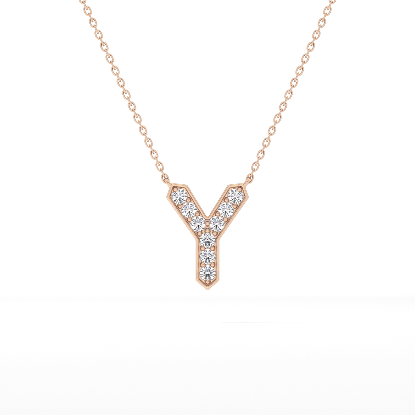 Classic 0.23 TCW Round Y Shaped Moissanite Diamond Necklace
