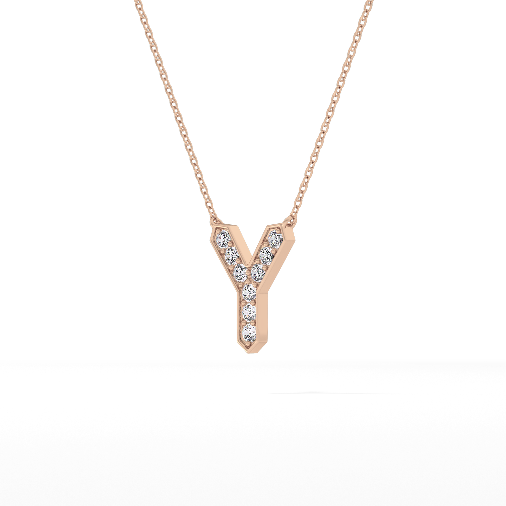 Classic 0.23 TCW Round Y Shaped Moissanite Diamond Necklace