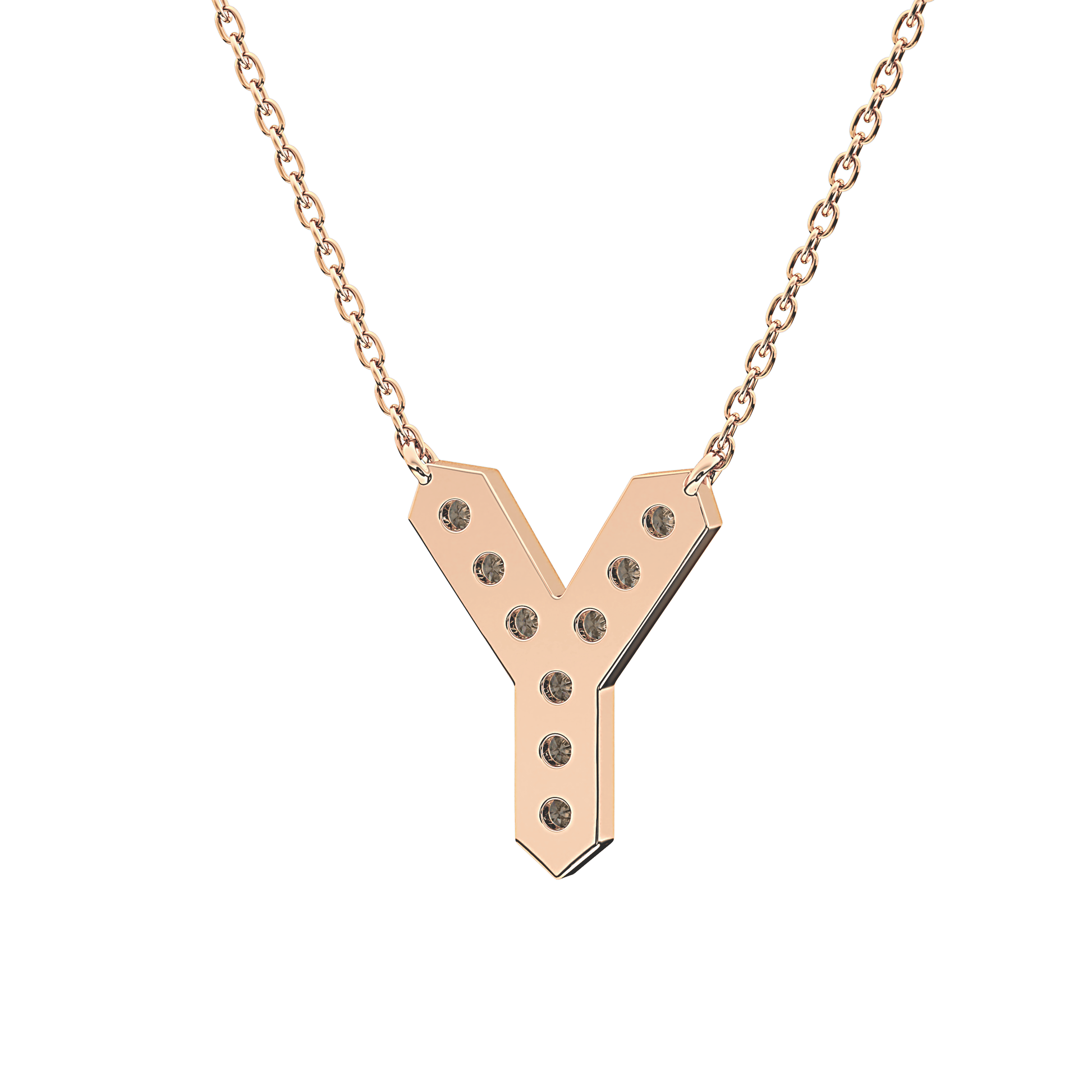 Classic 0.23 TCW Round Y Shaped Moissanite Diamond Necklace