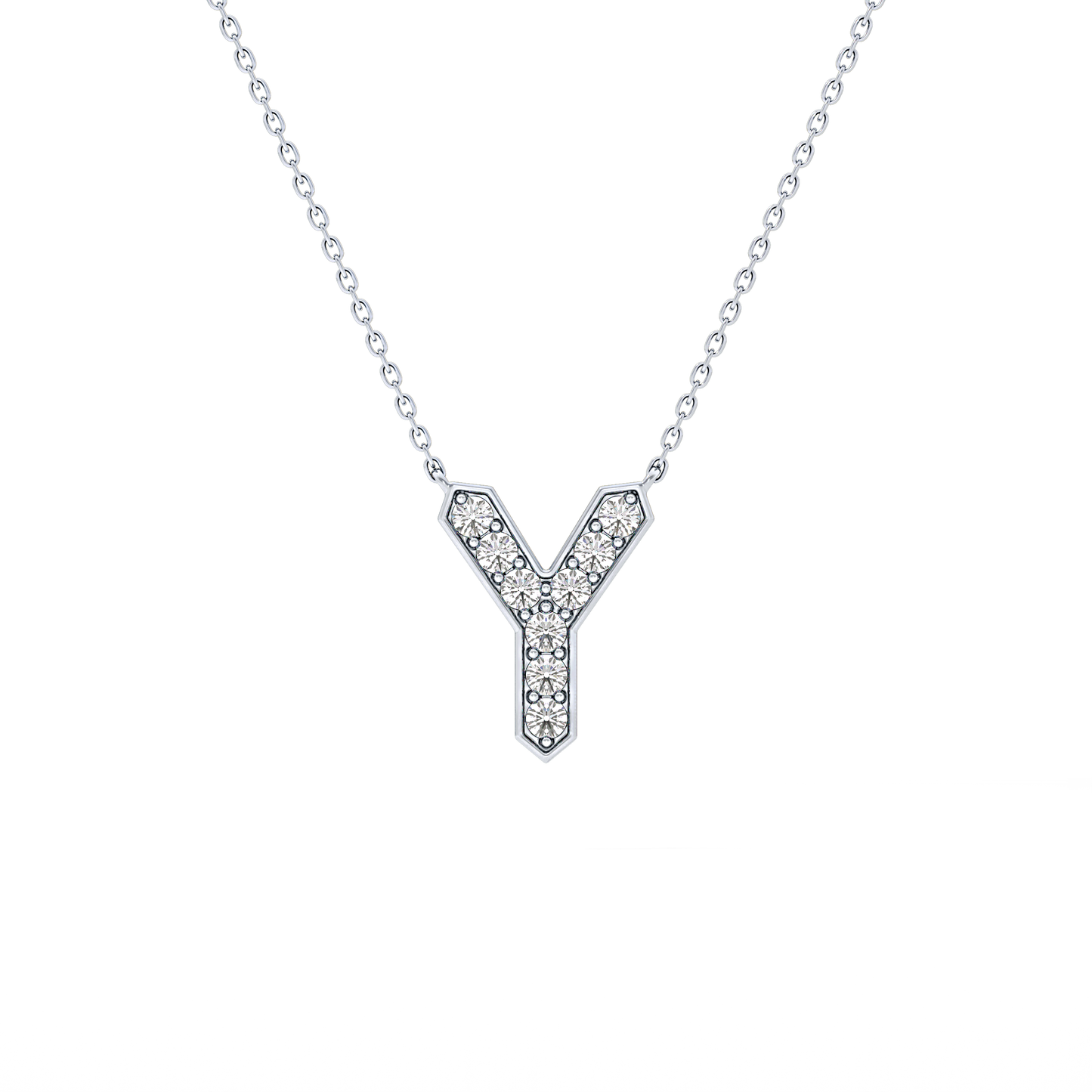 Classic 0.23 TCW Round Y Shaped Moissanite Diamond Necklace