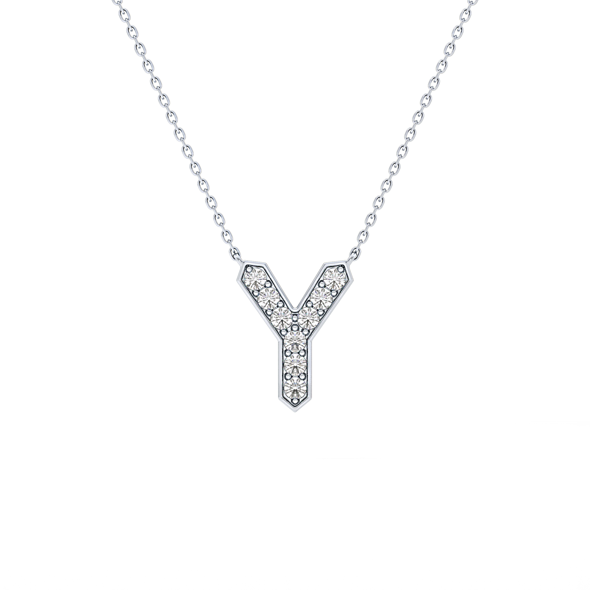 Classic 0.23 TCW Round Y Shaped Moissanite Diamond Necklace