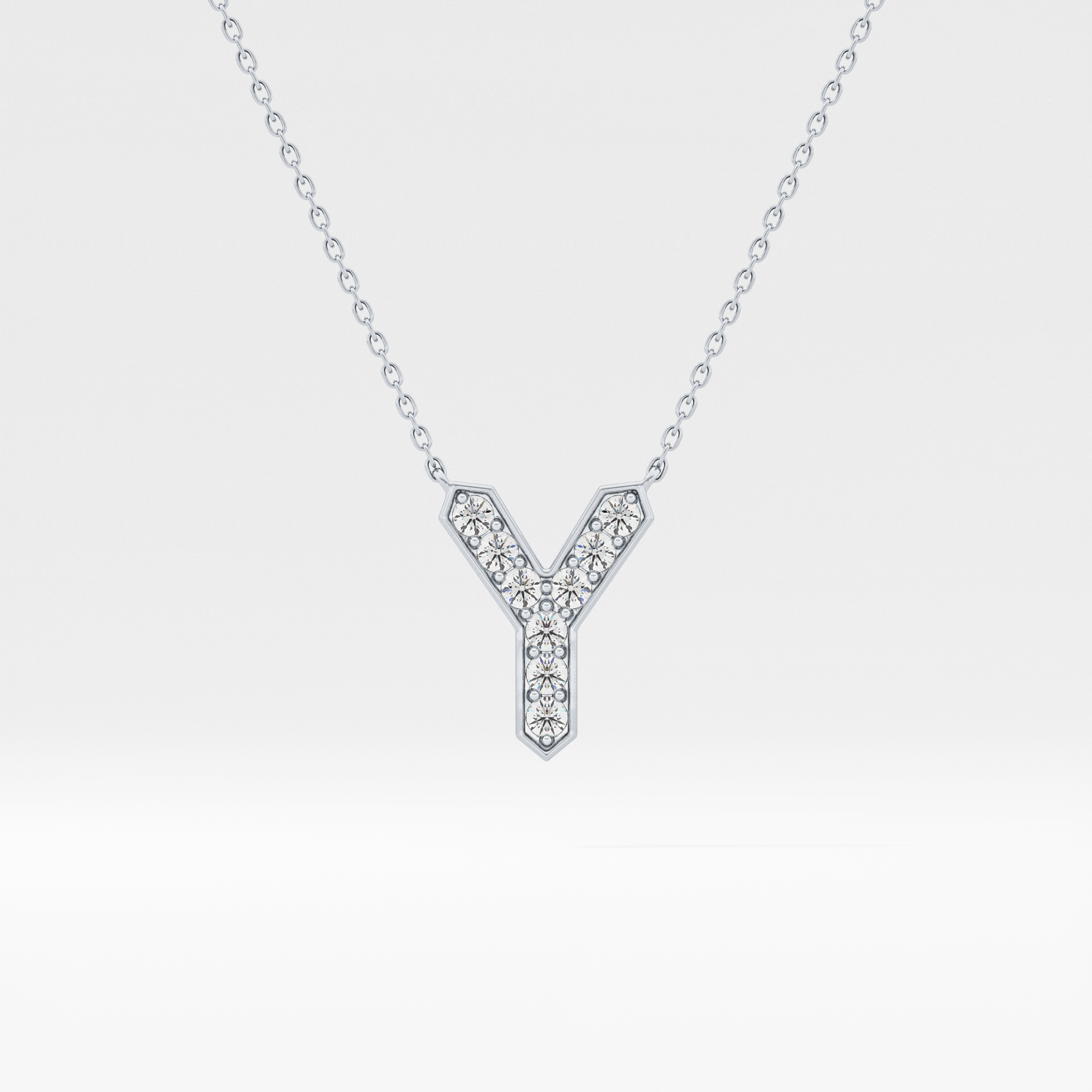 Classic 0.23 TCW Round Y Shaped Moissanite Diamond Necklace