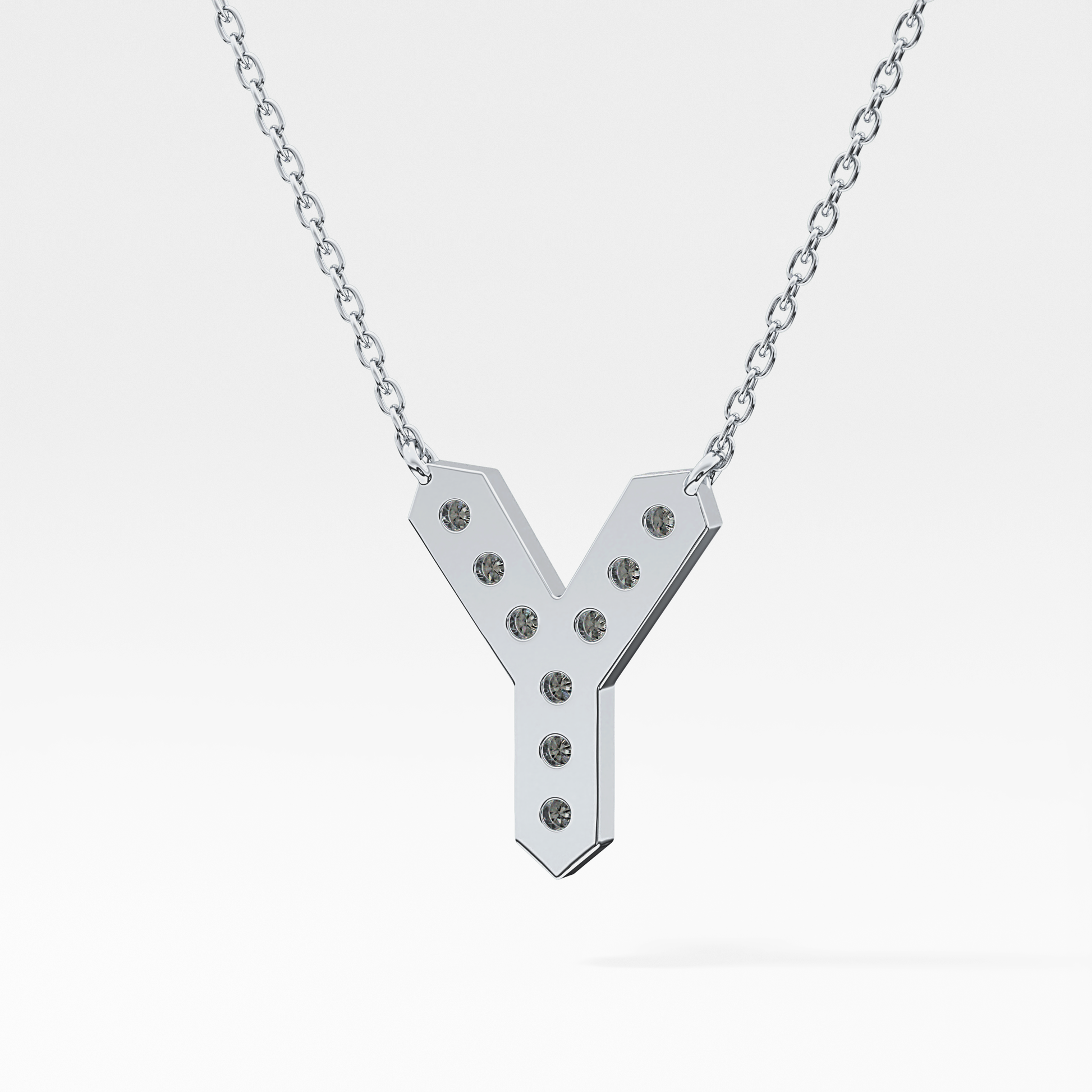 Classic 0.23 TCW Round Y Shaped Moissanite Diamond Necklace