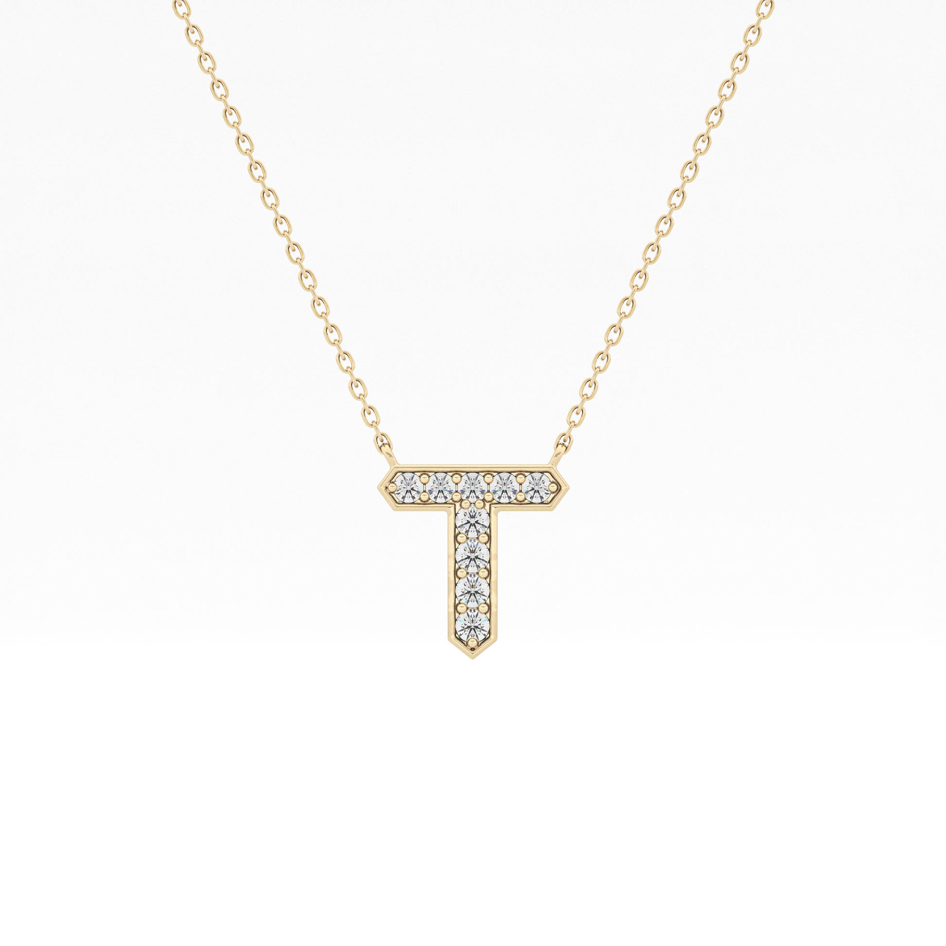 Classic 0.17 TCW Round T Shaped Moissanite Diamond Necklace