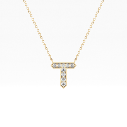 Classic 0.17 TCW Round T Shaped Moissanite Diamond Necklace