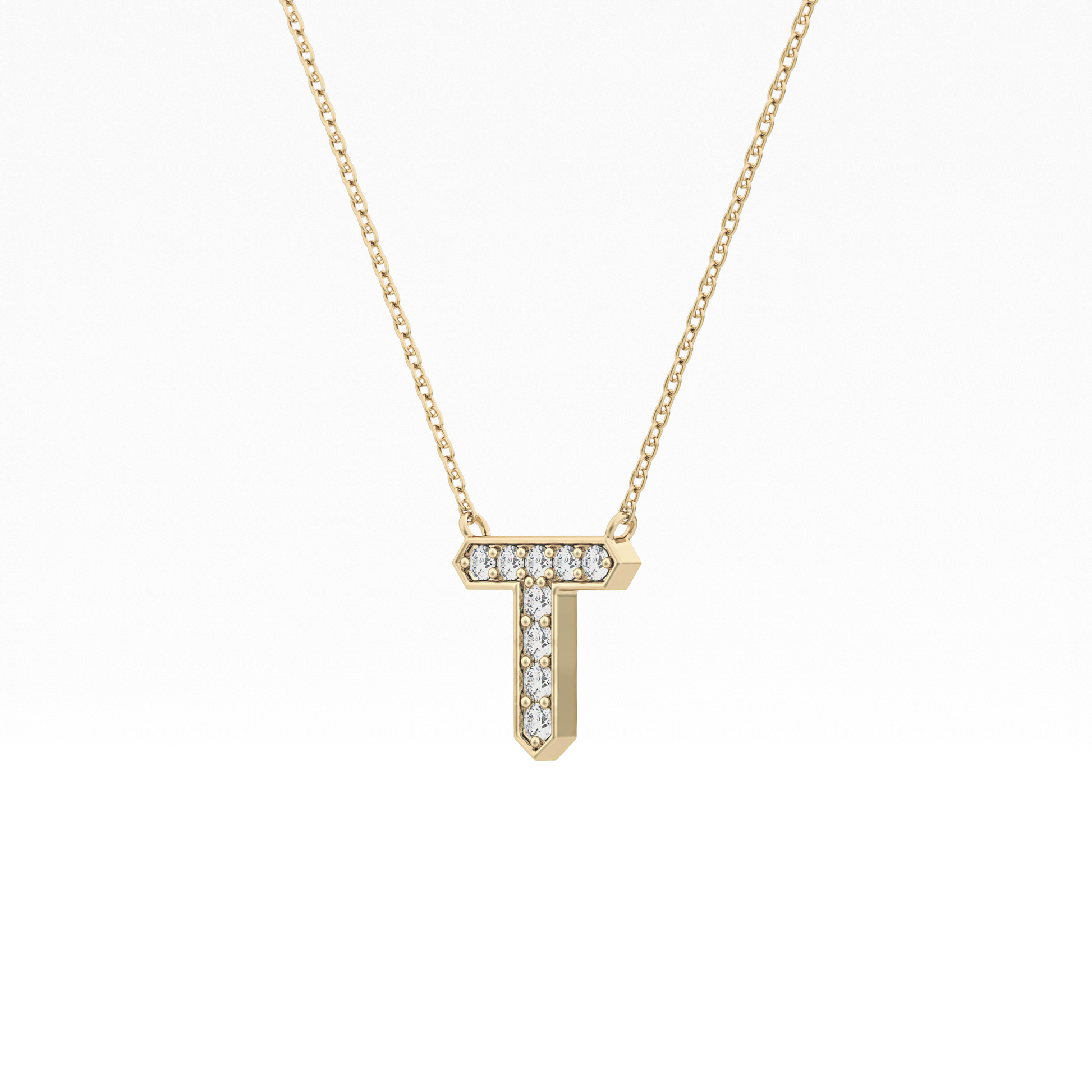 Classic 0.17 TCW Round T Shaped Moissanite Diamond Necklace