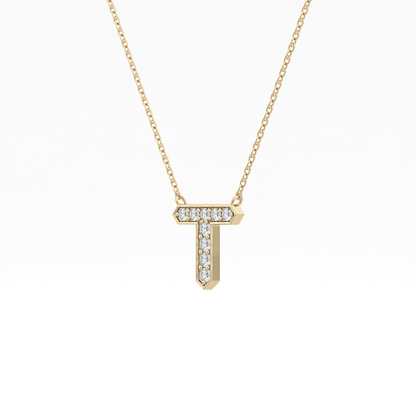 Classic 0.17 TCW Round T Shaped Moissanite Diamond Necklace