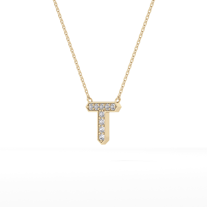 Classic 0.17 TCW Round T Shaped Moissanite Diamond Necklace