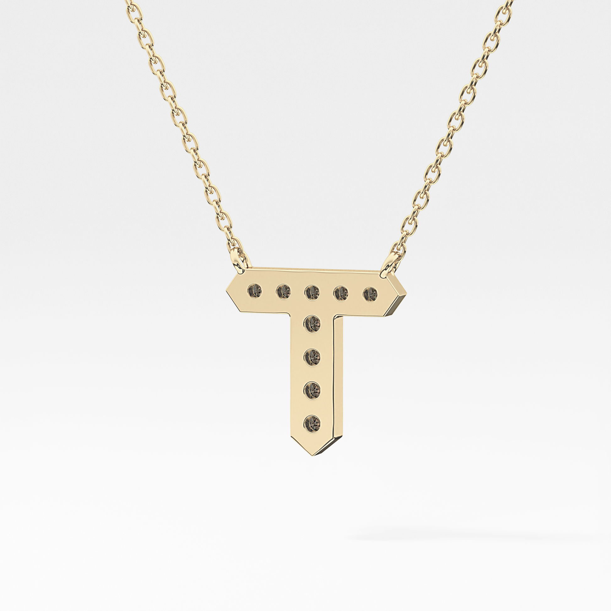 Classic 0.17 TCW Round T Shaped Moissanite Diamond Necklace
