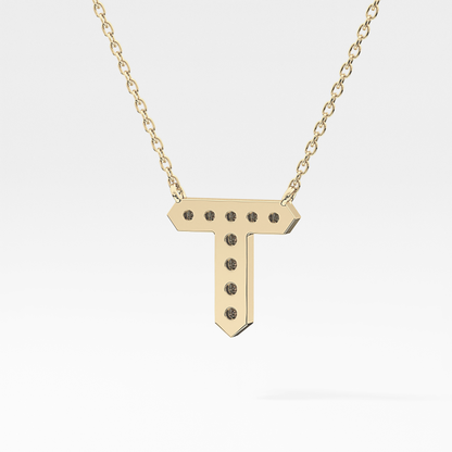 Classic 0.17 TCW Round T Shaped Moissanite Diamond Necklace