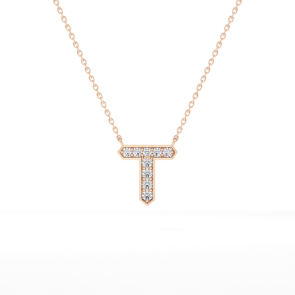 Classic 0.17 TCW Round T Shaped Moissanite Diamond Necklace