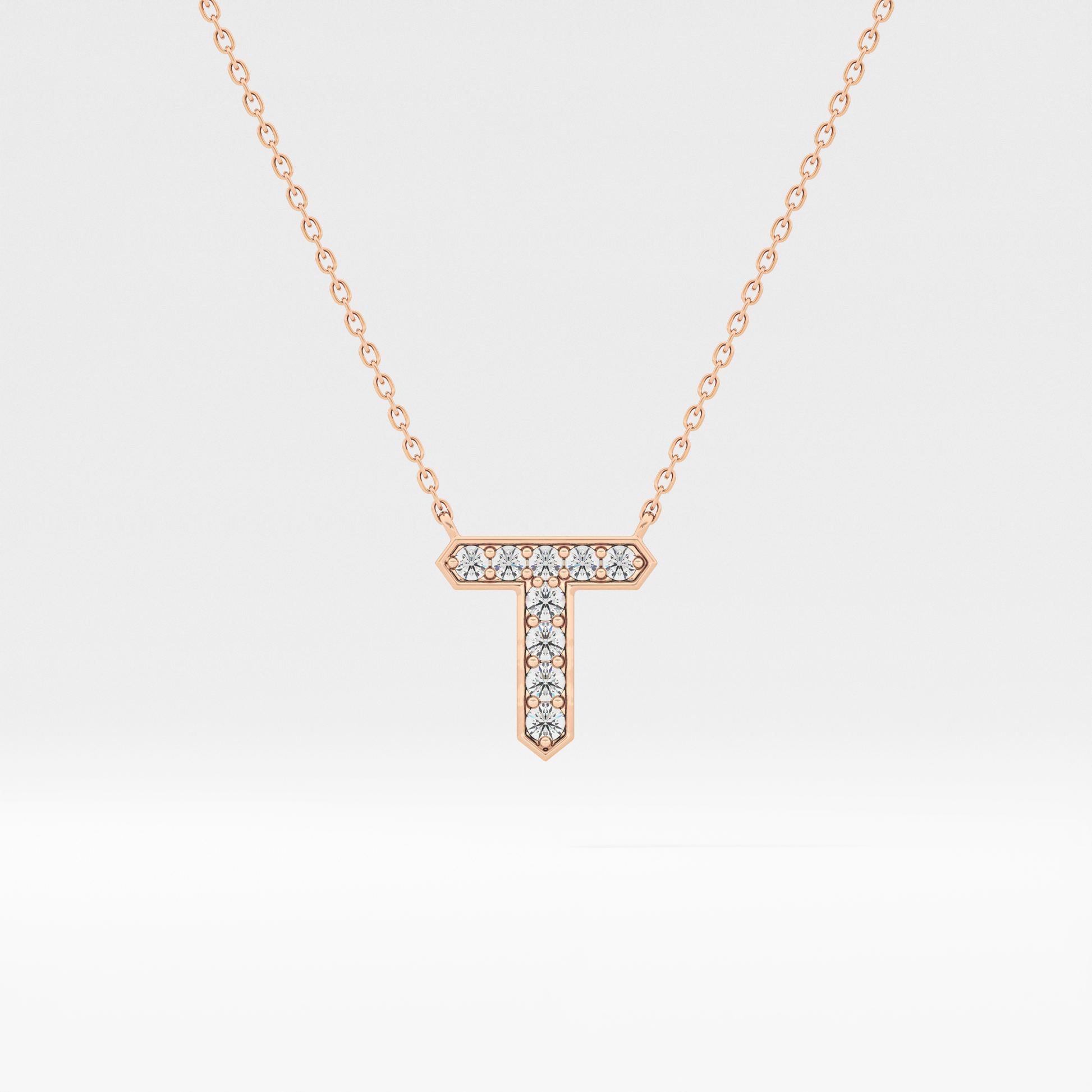 Classic 0.17 TCW Round T Shaped Moissanite Diamond Necklace