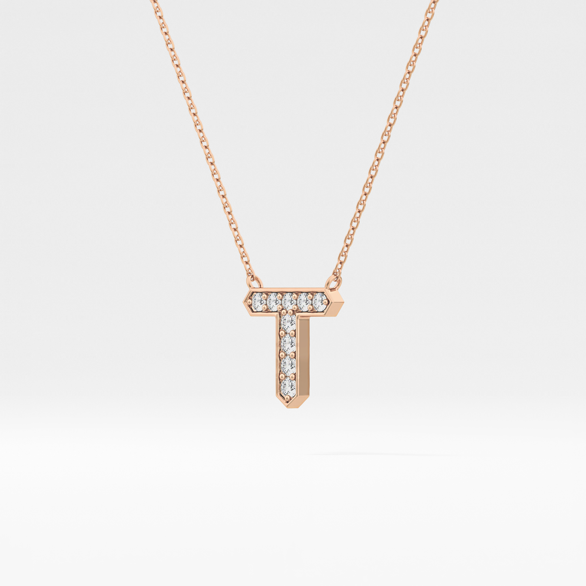 Classic 0.17 TCW Round T Shaped Moissanite Diamond Necklace