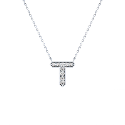 Classic 0.17 TCW Round T Shaped Moissanite Diamond Necklace