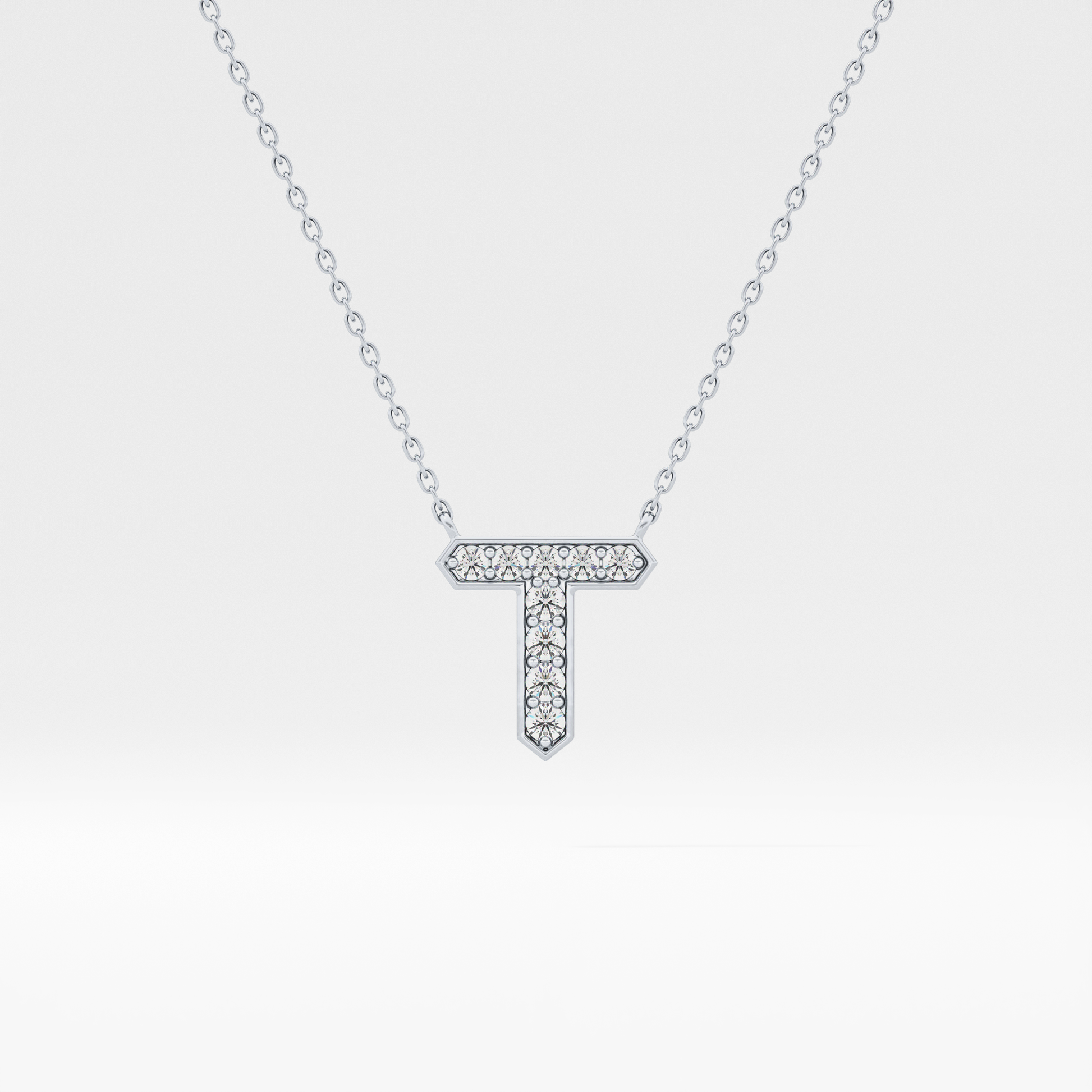 Classic 0.17 TCW Round T Shaped Moissanite Diamond Necklace
