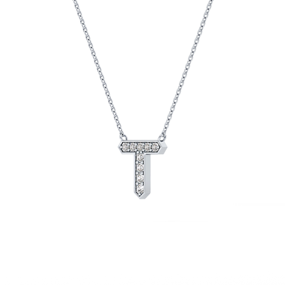 Classic 0.17 TCW Round T Shaped Moissanite Diamond Necklace