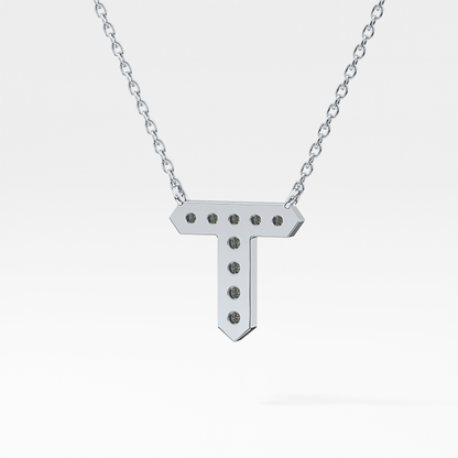 Classic 0.17 TCW Round T Shaped Moissanite Diamond Necklace