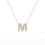 Classic 0.202 TCW Round M Shaped Moissanite Diamond Necklace
