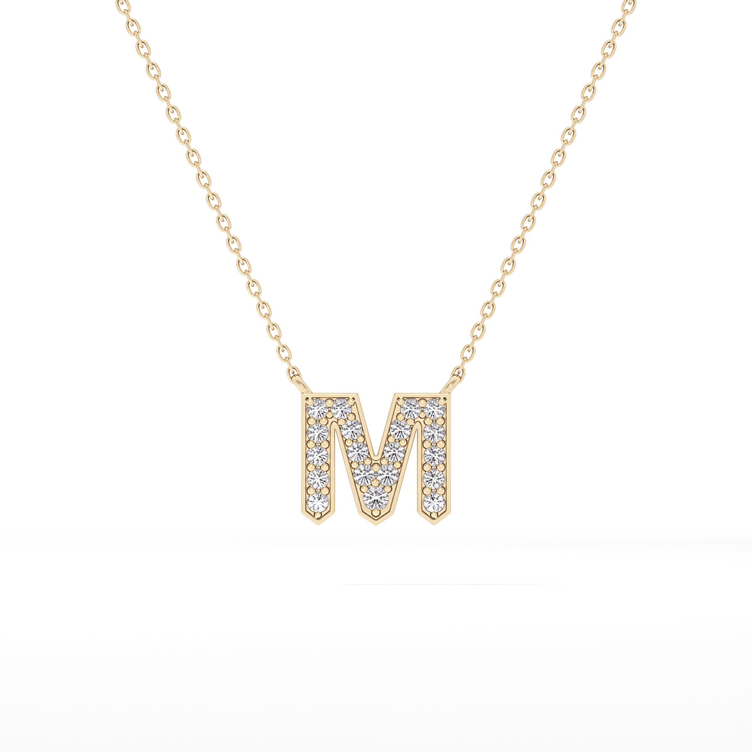 Classic 0.202 TCW Round M Shaped Moissanite Diamond Necklace