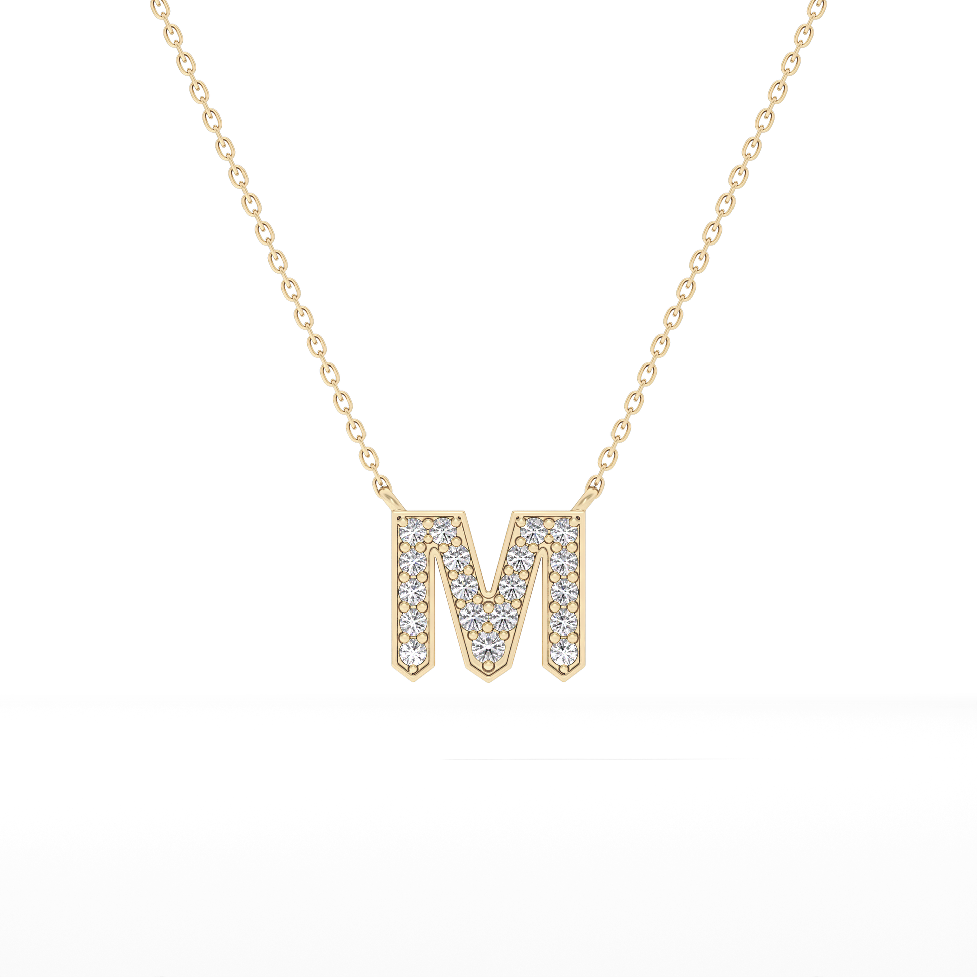 Classic 0.202 TCW Round M Shaped Moissanite Diamond Necklace